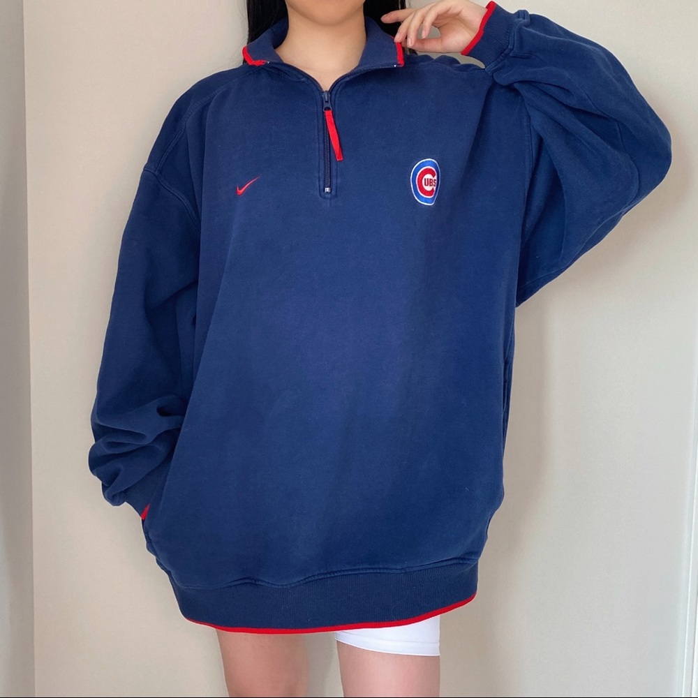 Vintage Nike Chicago Cubs quarter zipup sweatshirt